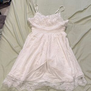White Lace-Trim Sundress